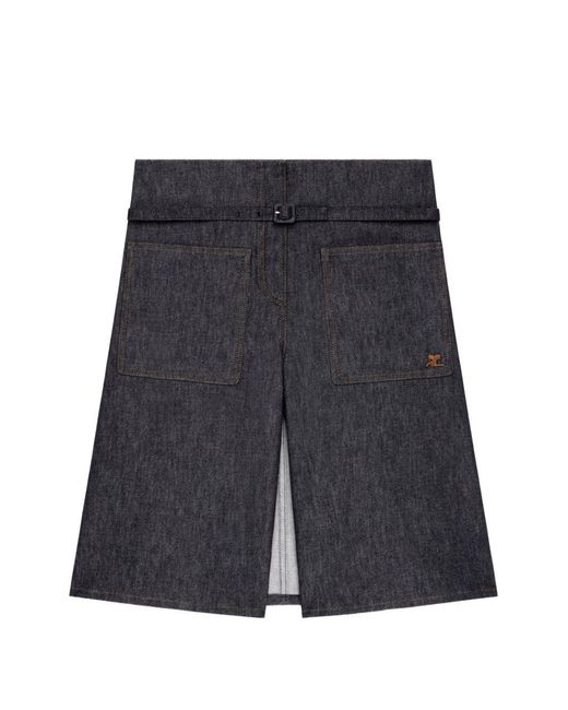 Courreges Gray Denim Shorts