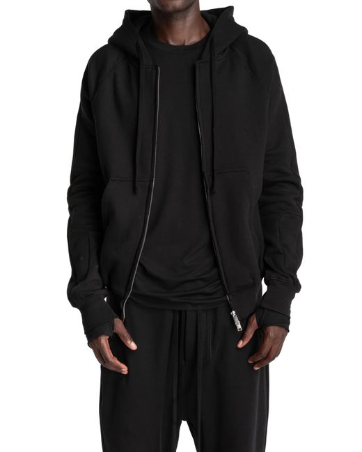 Thom Krom Black Zip-Up Hoodie for men