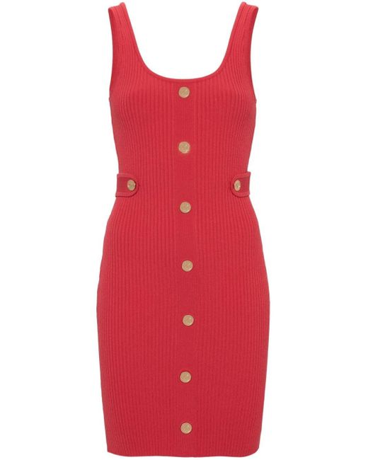 Michael Kors Red Buttoned Mini Dress