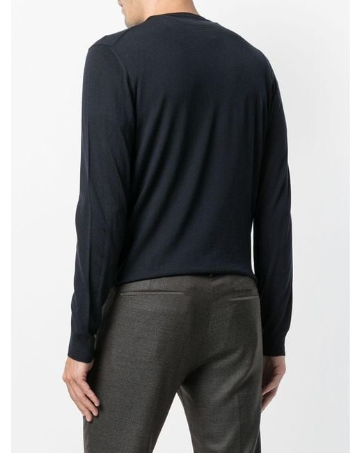 Drumohr Blue Wool Sweater for men