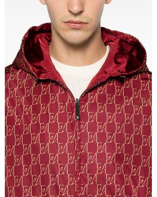 Emporio Armani Red Veste Réversible À Motif Monogrammé for men
