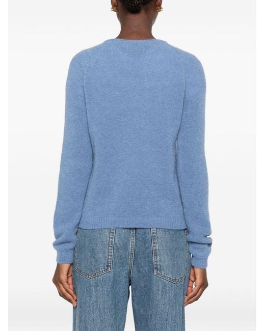 Base London Blue Wool Crewneck Sweater