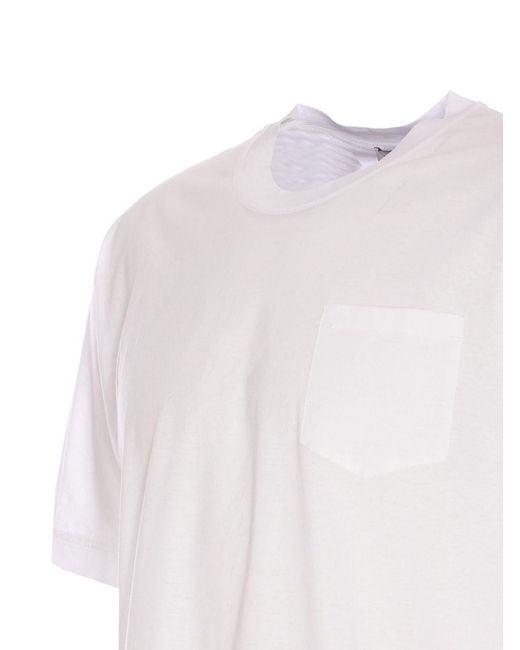 Paolo Pecora White T-Shirt With Pocket for men