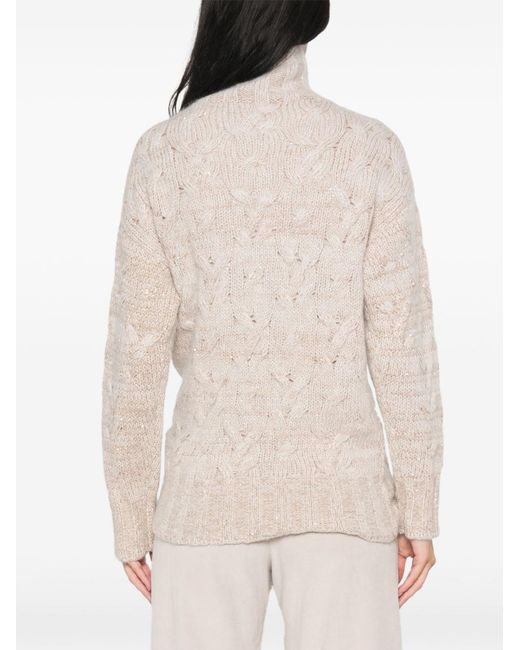 Fabiana Filippi White Wool Blend Turtle-Neck Sweater