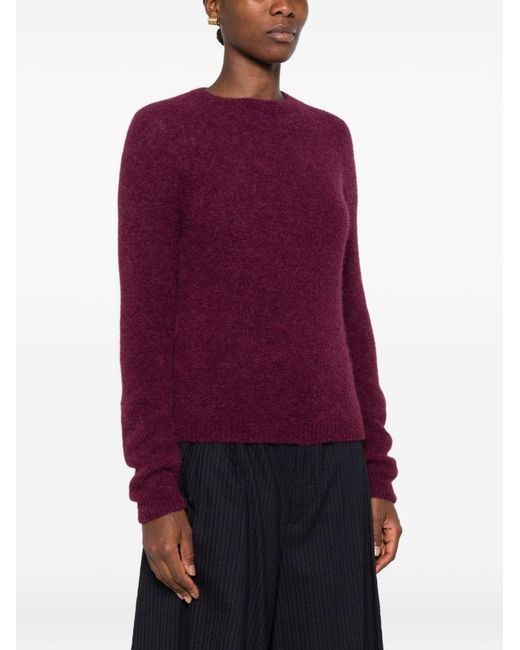 Base London Purple Wool Crewneck Sweater