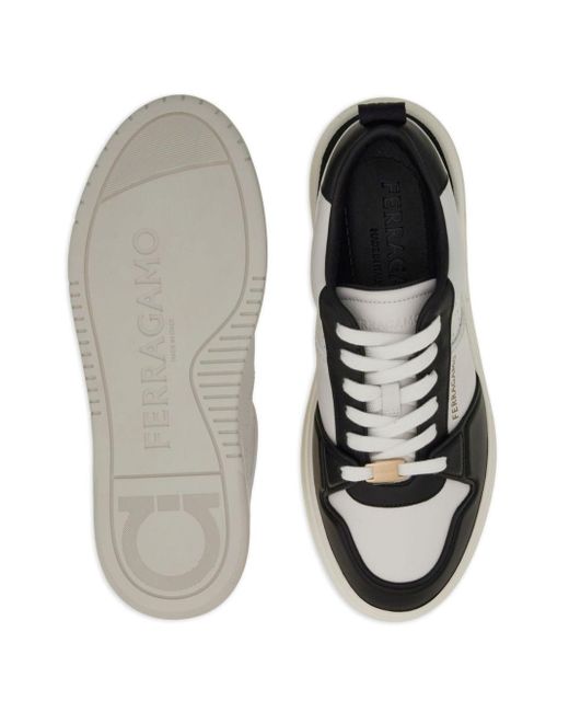 Ferragamo Black Two-tone Leather Sneakers for men