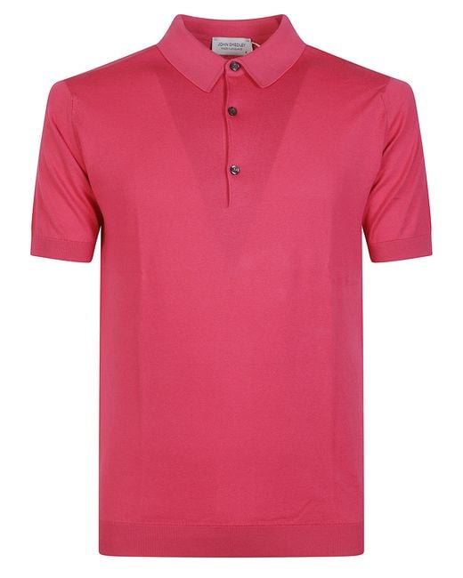 John Smedley Pink Adrian Polo Shirt for men