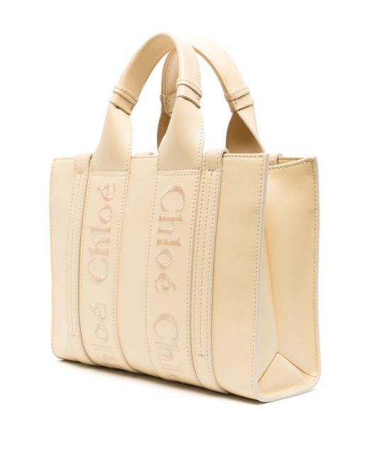 Chloé Natural Woody Small Leather Tote