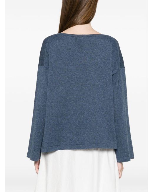 C.t. Plage Blue Cotton Crewneck Sweater