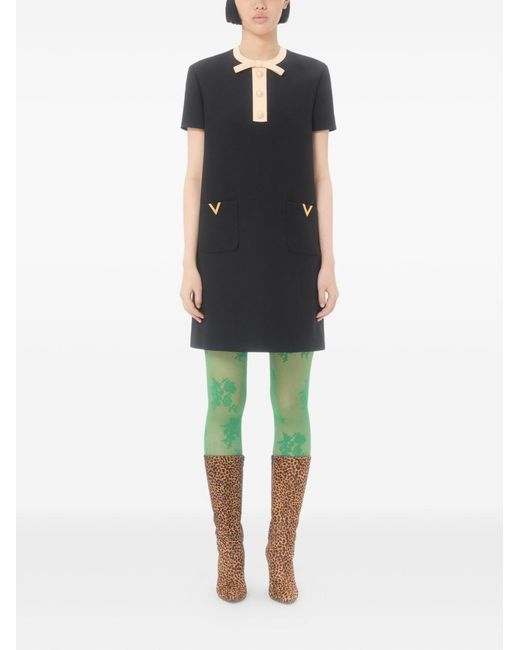 Valentino Black Wool And Silk Blend Dress