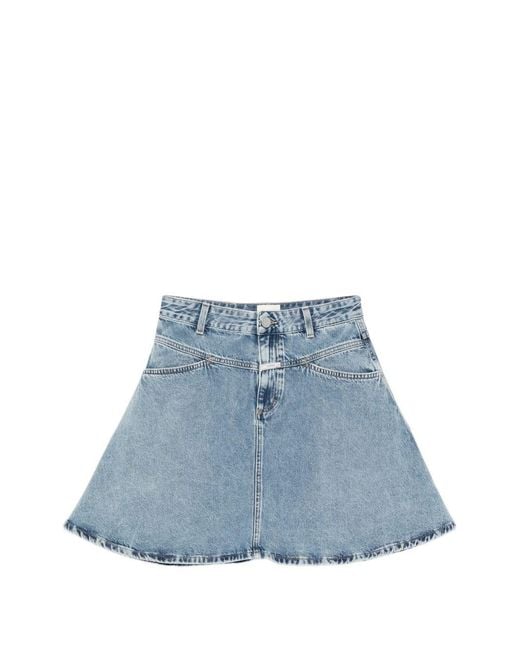 Closed Blue Volant Mini Skirt