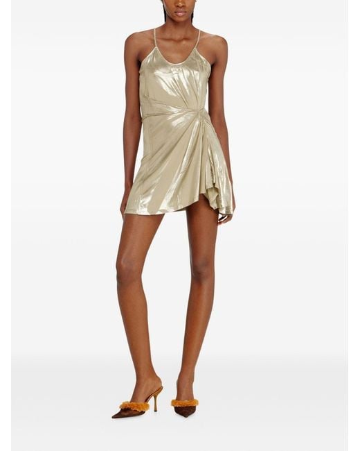 DIESEL White Draped Mini Dress