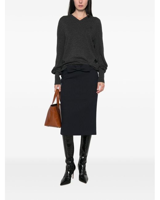 Gucci Black Cashmere V-Necked Sweater