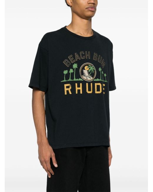 Rhude Black Palmera T-Shirt for men