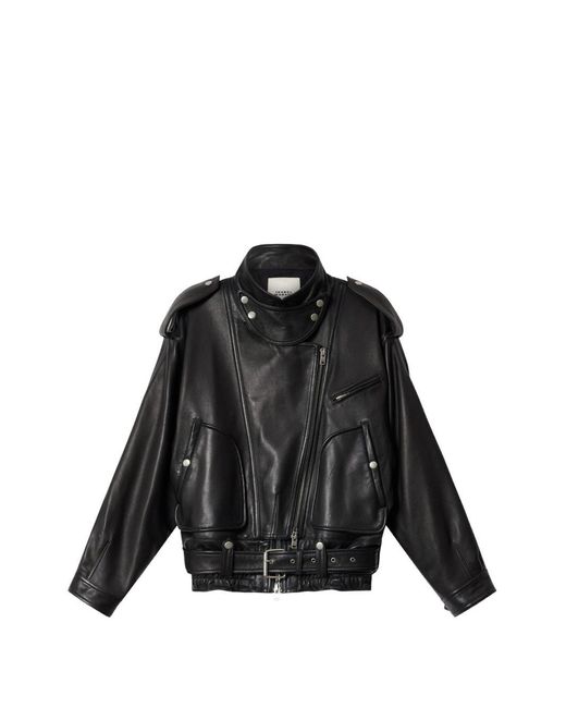 Isabel Marant Black Farza Leather Jacket