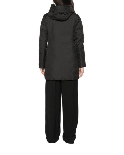 Fay Black Midi Parka Coat