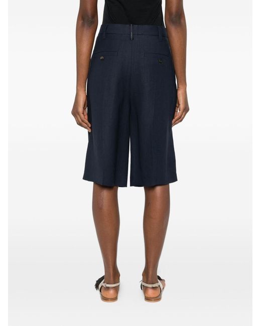 Brunello Cucinelli Blue Linen Blend Bermuda Shorts