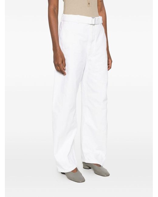 Lemaire White Twisted Cotton Jeans