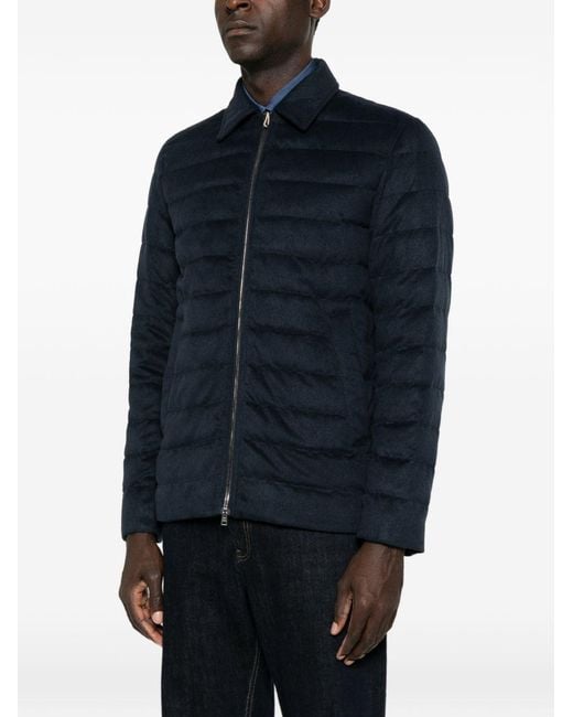 Herno Blue Zipped Nylon Jacket for men