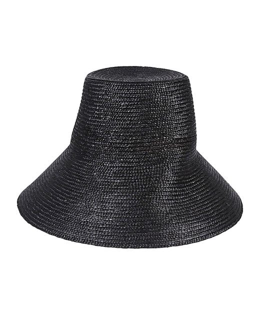 Liviana Conti Black Straw Bucket Hat