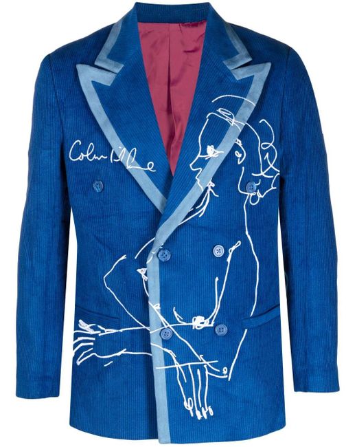 Kidsuper Blue Embroidered Signature Jacket for men