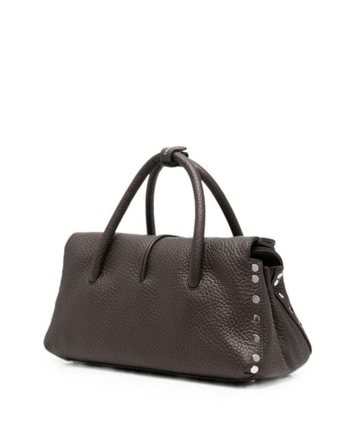 Zanellato Black Dotta Centauro Small Leather Handbag