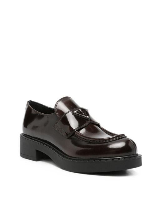 Prada Black Chocolate Leather Loafers
