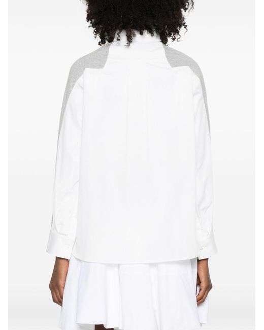 Sacai White Cotton Cardigan
