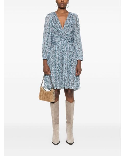 IRO Blue Ruline Short Dress