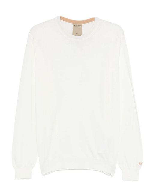 Woolrich White Cotton Sweater for men
