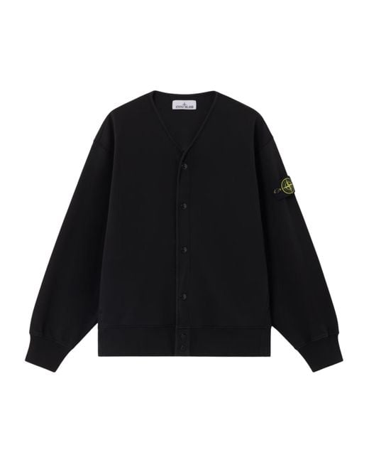 Stone Island Black Cotton Cardigan for men