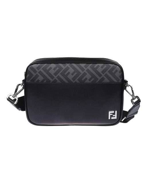 Fendi Black Borsa A Spalla Camera Case Media for men