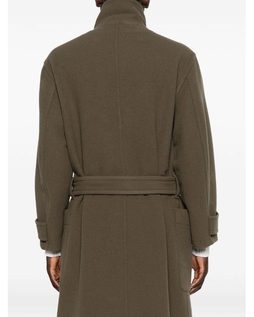 Lemaire Brown Wool Wrap Coat