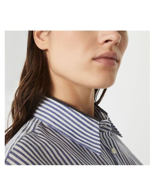 Camicia Rigata di Brunello Cucinelli in Gray