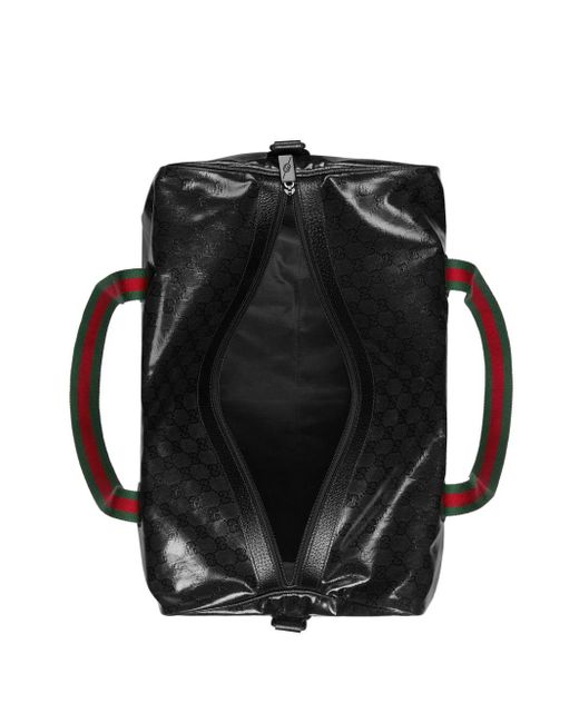 Gucci Black Large Web-trimmed Duffle Bag for men
