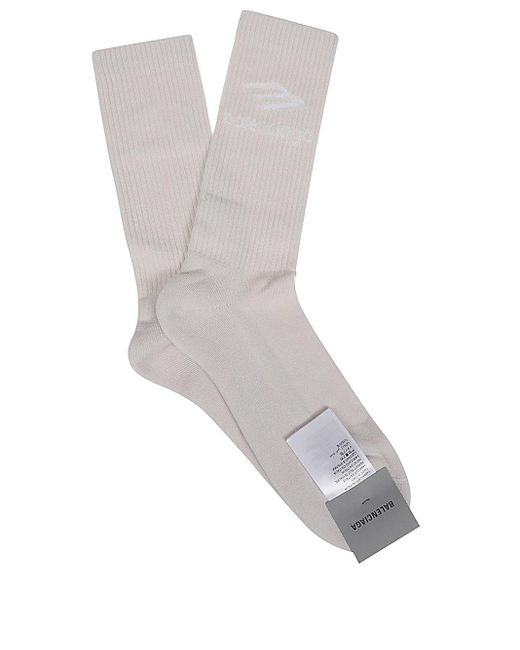 Balenciaga Gray Socks With Logo for men