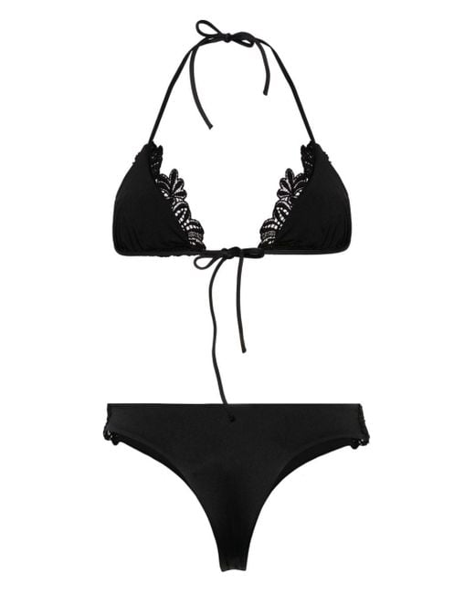 Bikini all'uncinetto a fiori di Ermanno Scervino in Black