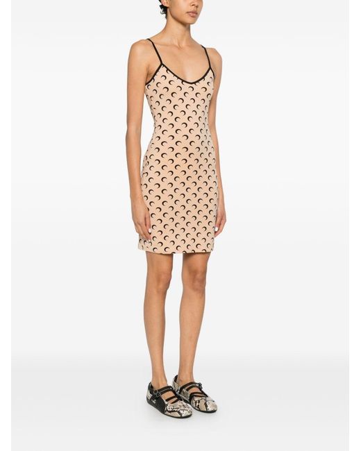 MARINE SERRE Natural Moon Mini Dress