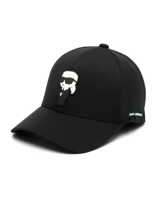 Karl Lagerfeld Black Cotton Logo-patch Cap for men