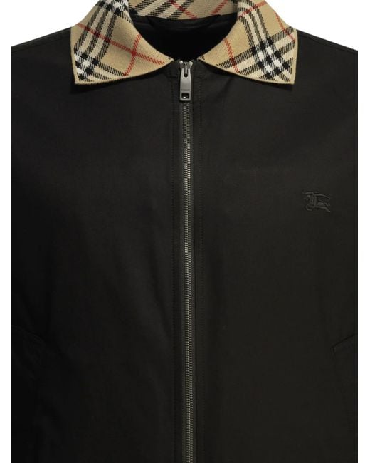 Burberry Black Glenfields Harrington Bomber Jacket for men