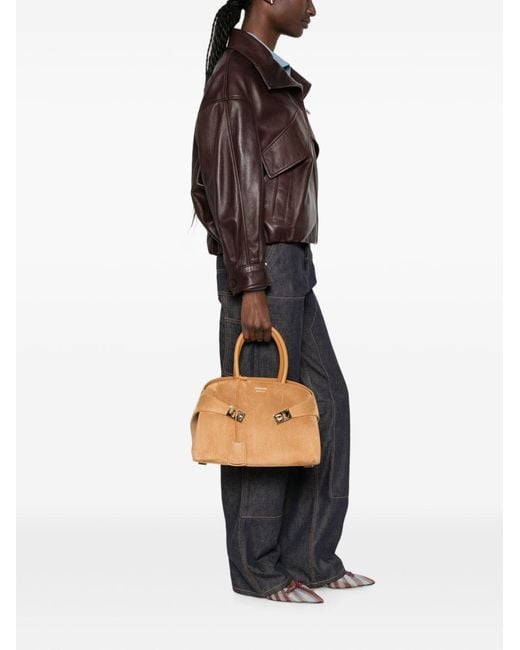 Ferragamo Natural Hug Small Leather Handbag