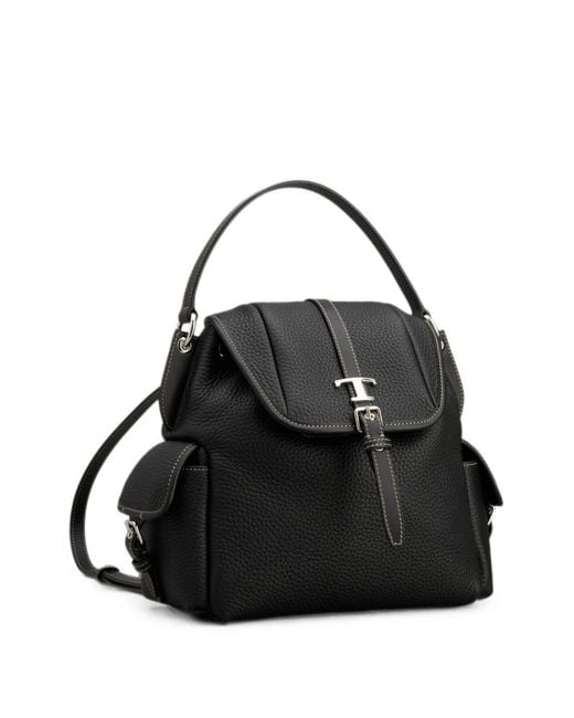 Tod's Black T Timless Mini Leather Backpack