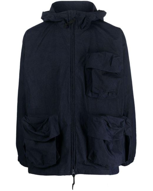 Snow Peak Blue Slouchy-hood Zip-up Jacket for men