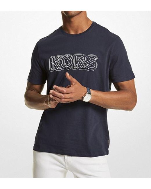 Michael Kors Blue T-shirt With Logo for men
