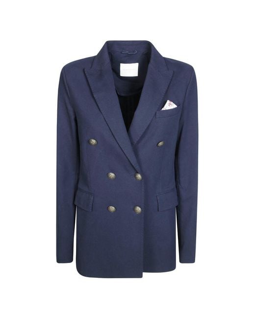 Circolo 1901 Blue Cotton Double-Breasted Jacket