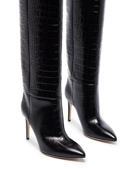 Paris Texas Black Stiletto Leather Boots