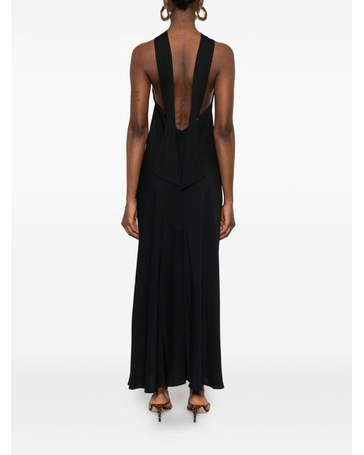 Forte_forte Black Silk Blend Long Dress