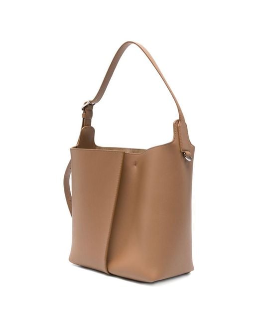 Loewe White Bilbao Medium Leather Bucket Bag