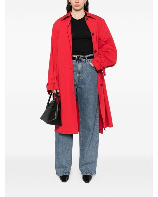 Totême  Red Cotton Trench Coat