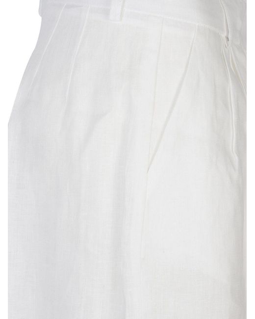 ACTUALEE White Linen Trousers